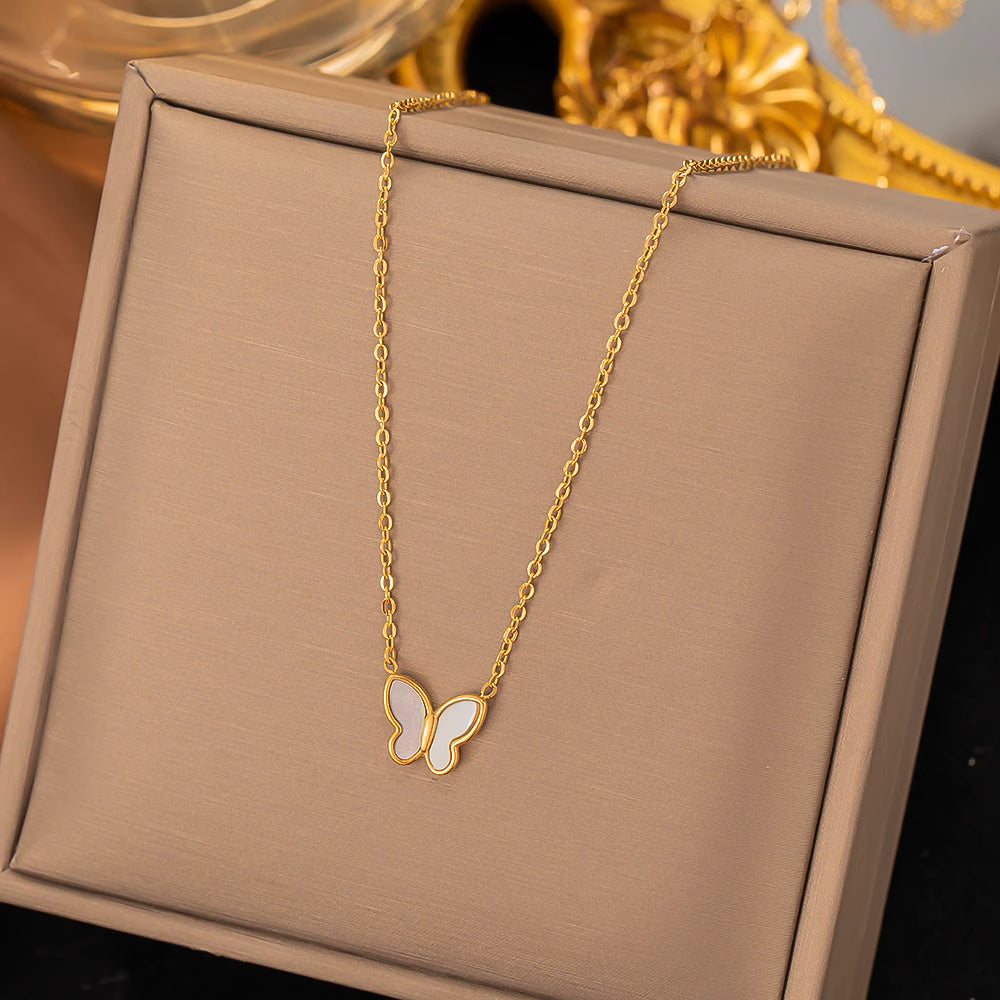luxury gold plated exquisite titanium steel necklace