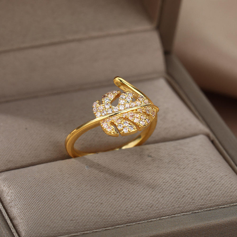 Cross-Border Hot-Selling 18K Gold-Plated Full Diamond with box